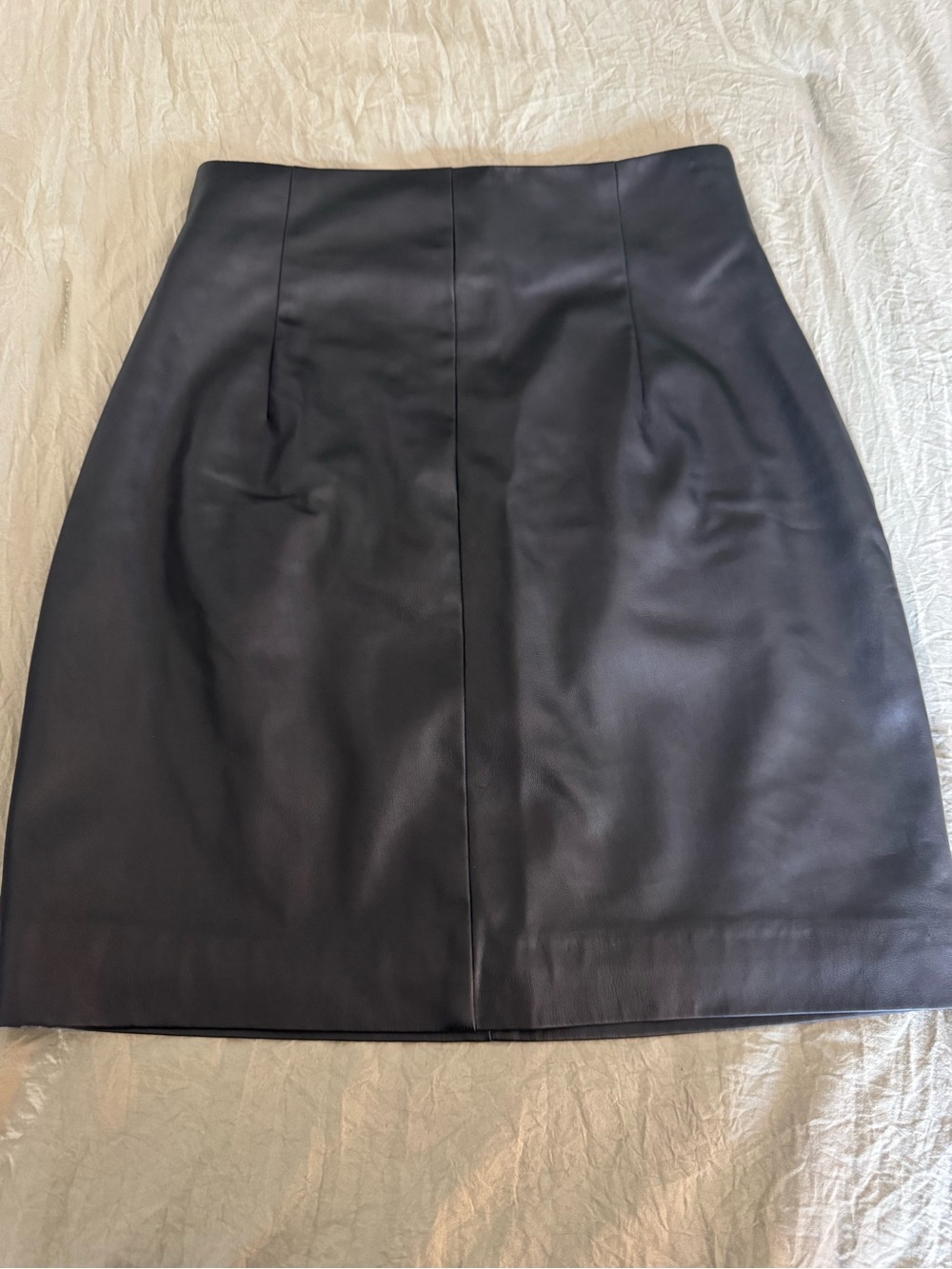 H&M Black Faux Leather Pencil Skirt
